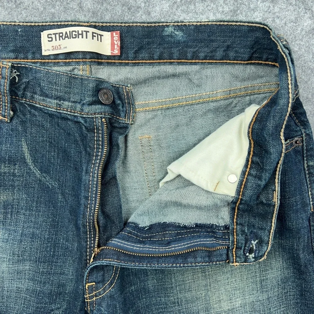 VTG Levi's Jeans Men‎ 36x32 Blue 505 Straight Regular Faded Whisker Denim Pants